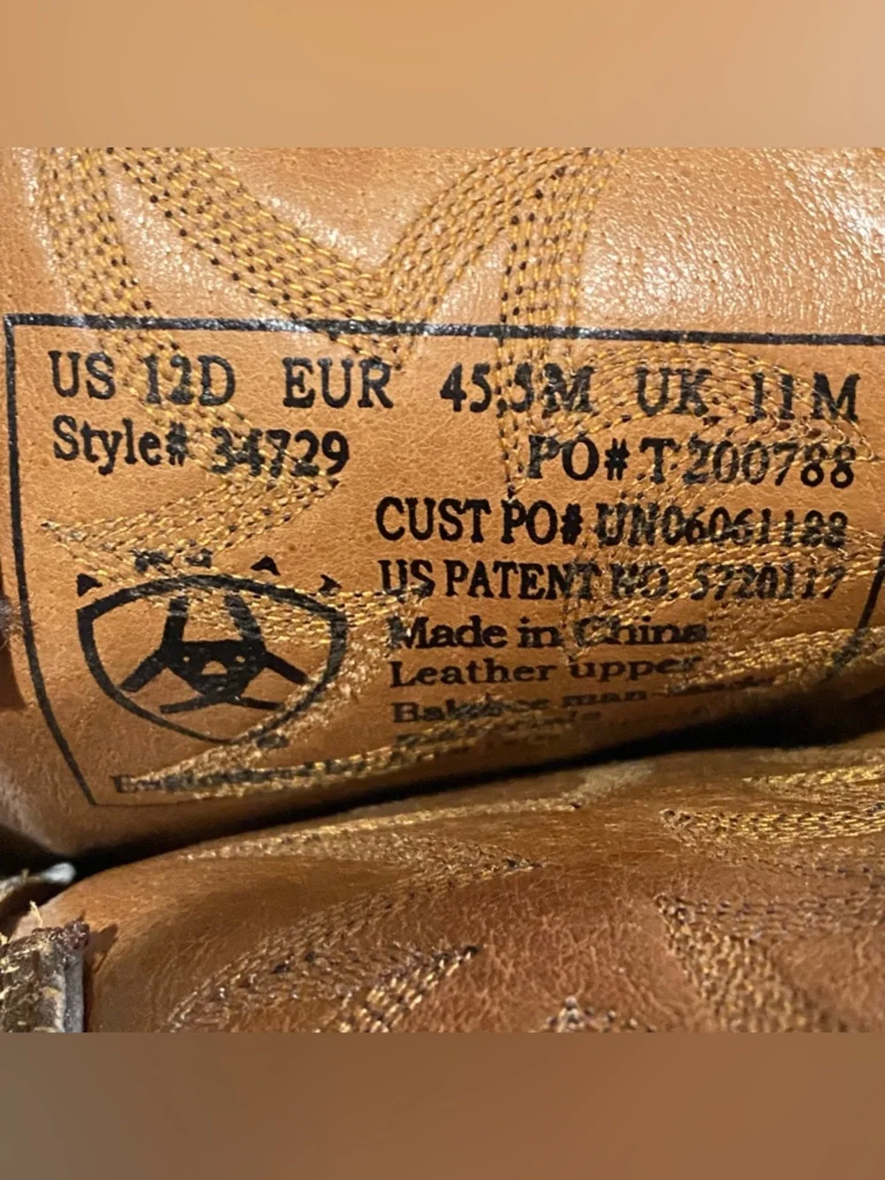 Ariat Tan Leather‎ Western Boots men size 12D cowboy western Distressed Brown